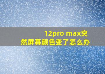 12pro max突然屏幕颜色变了怎么办